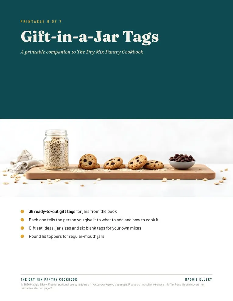 First page of the Gift-in-a-Jar Tags printable