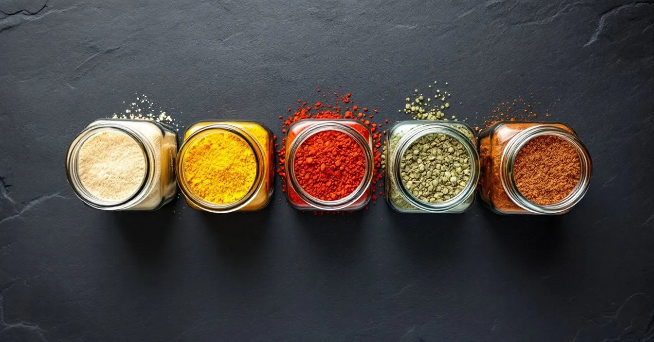 Homemade soup mixes in glass jars on a kitchen counter